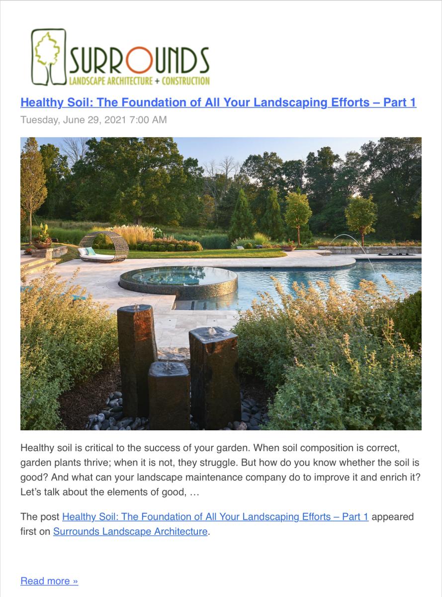 Surrounds Landscaping email campaign